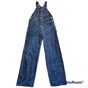Dickies Overalls 32x34 Dark Wash Denim Cargo Pockets